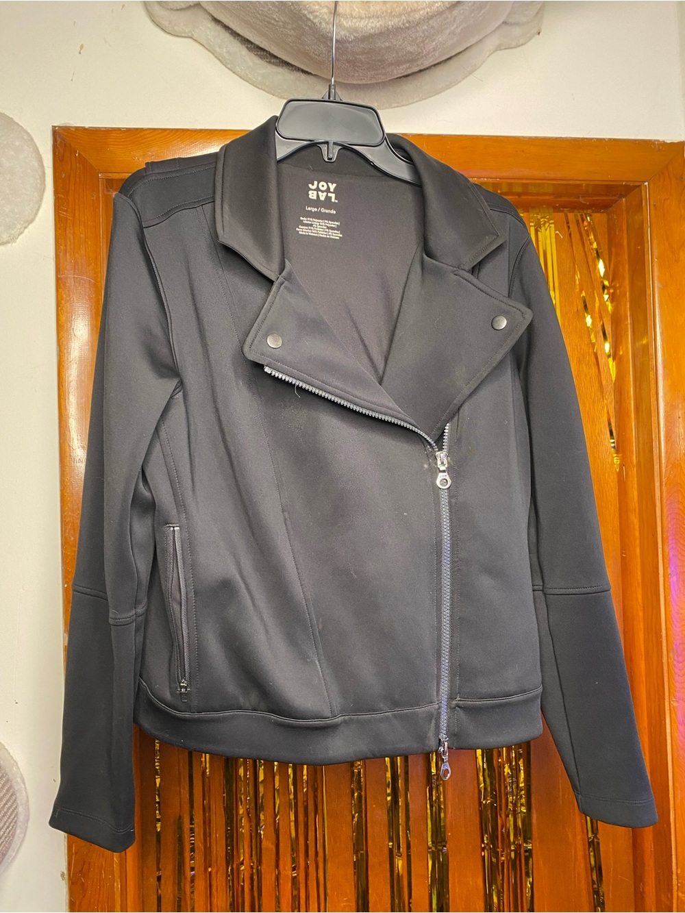 JoyLab Black Moto-Style Zip Jacket lll